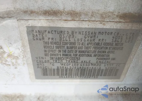 2023 Nissan Sentra Sv Xtronic Cvt from USA, damaged, VIN 3N1AB8CV7PY222753